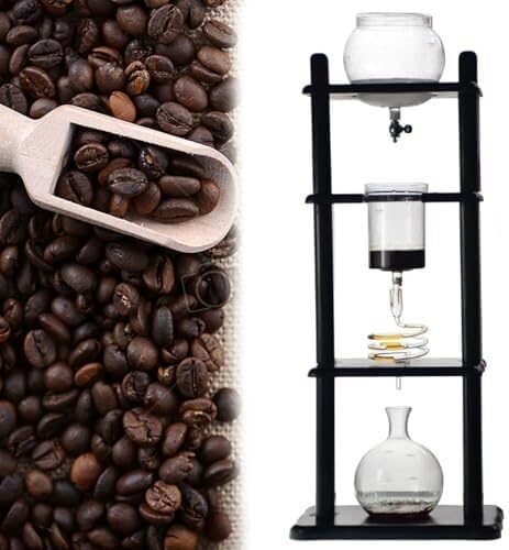 Cold Brew Coffee Maker, Drip Ice Coffee Machine, Slow Drip Technology, Glass Iced Coffee Maker with Adjustable Flow Control, Easy to Clean