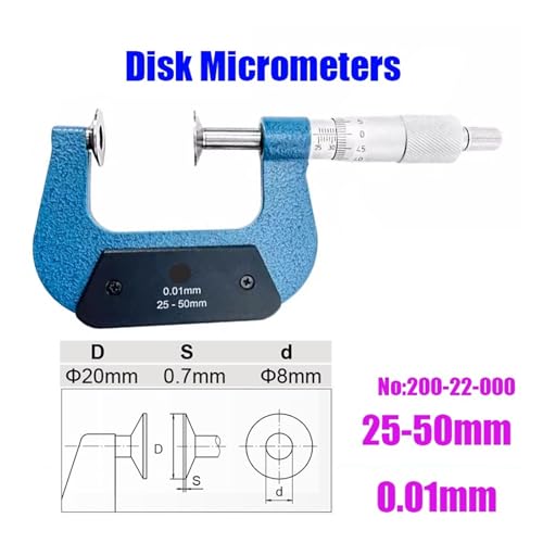 Micrómetro disk tipo externo 25-50 mm eje rotación miniatura 2