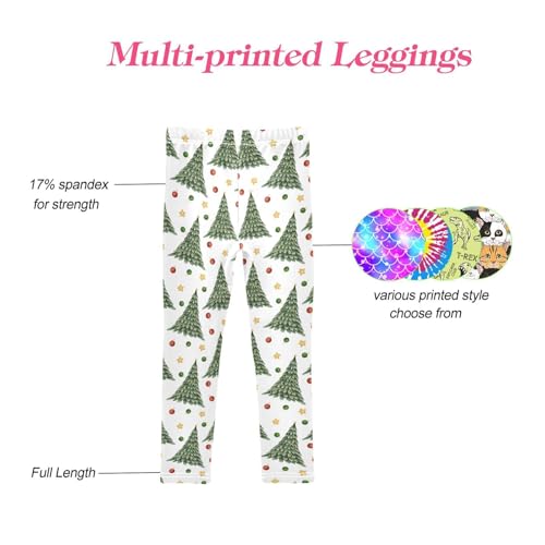 CaTaKu Girls Leggings Christmas Tree Vintage Leggings for Girls Kids Athletic Workout Yoga Pants Size 4-10T4