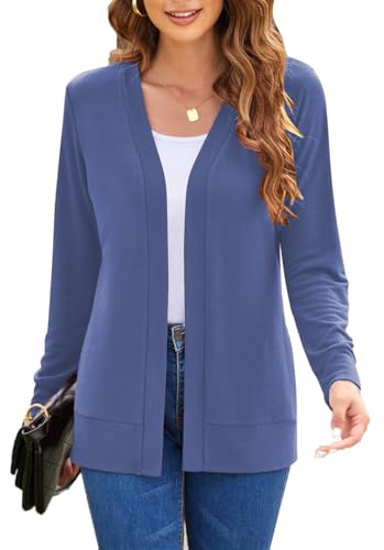 Image of Womens Casual Lightweight Long Sleeve Cardigan Flowy Soft Open Front Knit Cardigan Sweaters