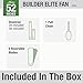 Hunter 52 inch Outdoor or Indoor Ceiling Fan No Light with Pull Chain - Black Ceiling Fan without Light, Standard Mount, 5 Blades, For Patio, Porch, Living Room - Builder Elite 53294, Matte Black