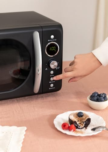 CREATE Magnetron/magnetron, digitaal, zwart, retrostijl, inhoud 20 l, bord à 245 mm, 3 programma's, 9 vooraf geïnstalleerde menu's, meertraps koken, LCD-display, 900 W - Afbeelding 7