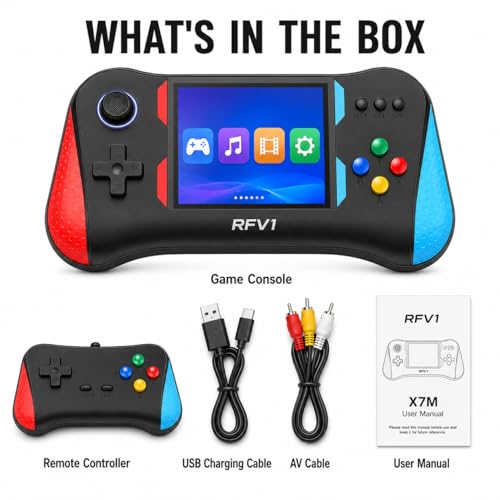 X7M 500 in 1 Retro Handheld Gaming Console | 3.5 Inch Big Display Portable Video Game with TV Support, Built-in Classic Games, 2 Player Mode for Kids & Family Fun ,Best Gift for Kids 3 41Aoe9Bqj1L