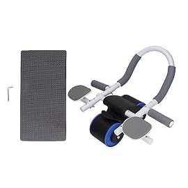 Core Strength Training Roller, Ab Roller Wheels, Automatic Rebound Adjustable Workout Wheel Workout Wheel with Elbow Ab Workout Equipment with Knee Pad for Home Gym Fitness (Blue)