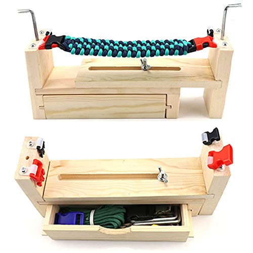 Plantilla ajustable para trenzar pulseras de madera GSDGV con cuerdas de paracaídas y clips 5