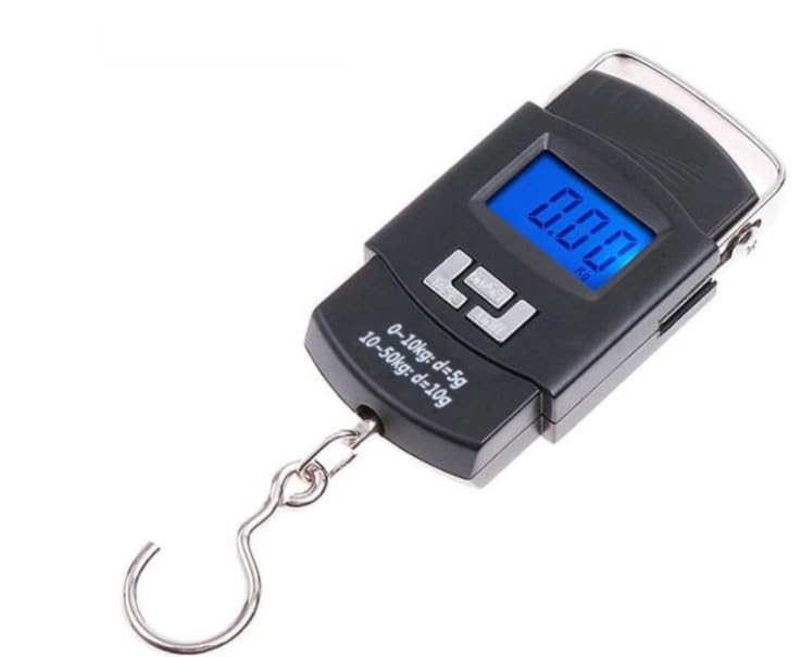 Auraaq Luggage Weighing Machine Electronic Balance Portable Hook Digital Hanging with Backlite LCD Display Screen, Weight upto 50 Kg (Black, Pack of 1)-picture-21