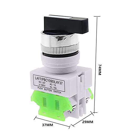 Interrupteur rotatif 22 mm LAY37 2NO à manche long pour commande industrielle 660V - 6