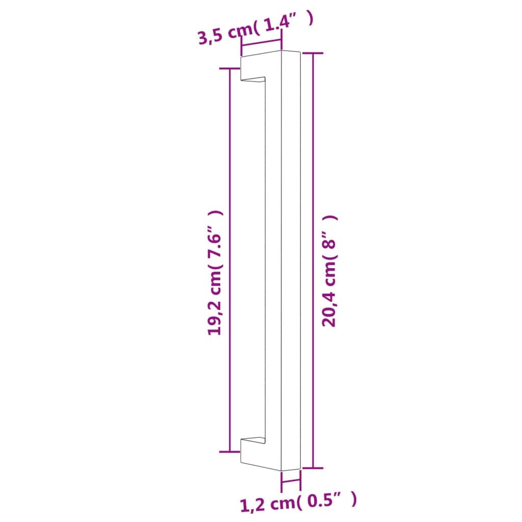 Möbelgriffe Schwarz Edelstahl 10 Stk 192 mm Lochabstand für Schrank Schublade Tür Küche Kommode mit zuschneidbaren Schrauben für Wohnzimmer Büro nachttisch und Sideboard