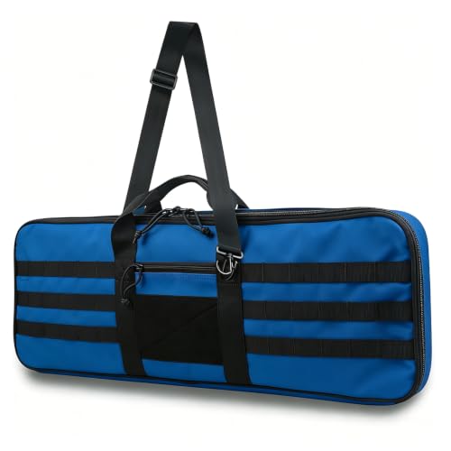 XTACER Tactical Bow Case MOLLE Recurve Takedown Bow Case Fully Padded Case (Dark Blue)