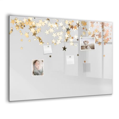 Tableau effaçable en verre magnétique 100x70 cm verre trempé robuste design Étoiles