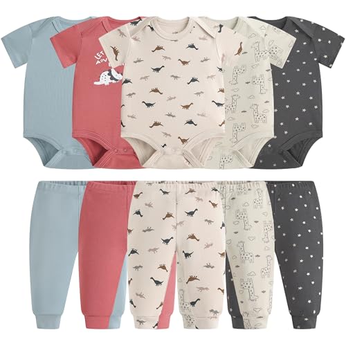 Image of Baby Newborn Layette 10-Piece Sets Cotton Bodysuits Pants Sets for Baby Boys Girls Toddler Unisex Baby Gift Set