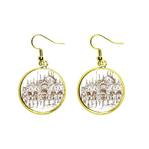 Pendientes venecianos dorados largos joyeria de mujer estilo gota
