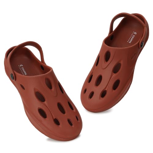 Image of CHUPPS Gator Clogs for Men | Lightweight EVA Clogs | Anti-Slip Sole | Cushioned Footbed | Breathable Ventilation | Adjustable Back Strap | Waterproof Casual Garden Clogs for Men