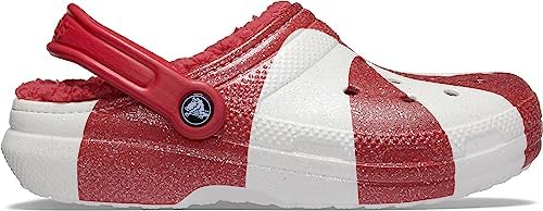 Crocs Unisex Classic Holiday Lined Clogs, Fuzzy Slippers, White/Red, Numeric_9 US Men | Image 4
