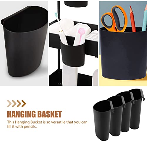 Kichvoe 4Pcs Hanging Buckets for Rolling Cart Storage Organizer Portable Kitchen Cup Holders for Makeup and Home Storage 4.72X4.60X2.75In