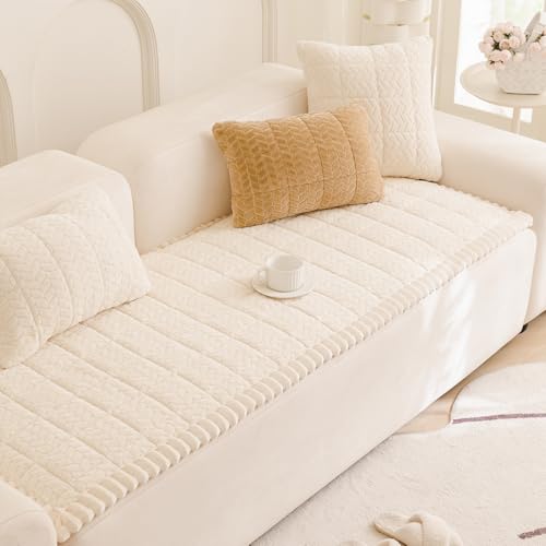 Mivnue Pet Couch Cover Protector Sofa Covers for Pets Washable Non Slip Couches and Sofas Dog Mat (Cream, 27.6