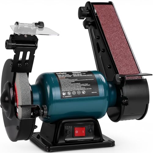 6'' Bench Grinder & 2'' x 27'' Belt Sander Combo, 2.5A Induction Motor Sharpening Tool