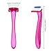 Honoson 12 Pcs Disposable Bikini Razors for Women Bikini Line Trimmer Shaver Small T Type Razor Durable Travel Accessories Pubic Hair Removal Beauty for Body Cosmetic Tool(Pink)