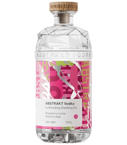 Abstrakt Vodka Raspberry and Lime 70cl 38 pct ABV - Distilled in Scotland at BrewDog Distilling - Five-times distilled in bespoke copper pot stills crafted for cocktails mixers or neat pours
