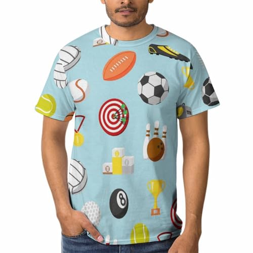 T-shirt homme à col rond pour football et basket-ball
