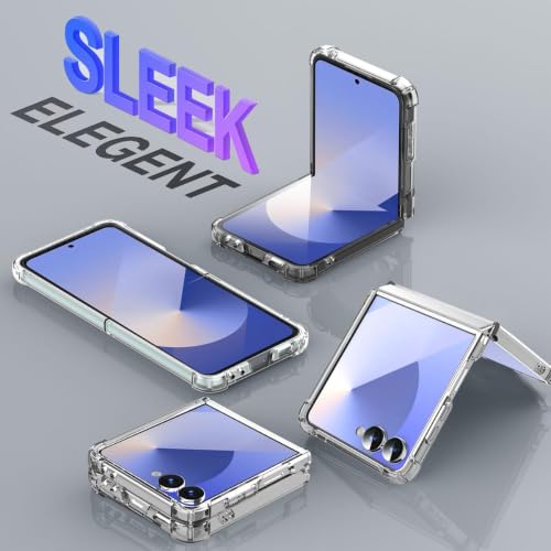 Image of TechTrendz Corner Protective Ultra Hybrid Case for Samsung Galaxy Z Flip 8 Case,Shockproof Military-Grade Drop-Proof Anti Yellowing Clear Cover Compatible with Galaxy Z Flip8 - Transparent