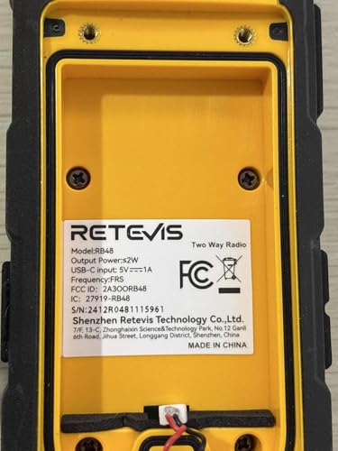 Image of Retevis RB48 2 Way Radio Long Range, IP67 Waterproof Walkie Talkies Adults, Drop-Proof, 2000mAh, Emergency, Heavy Duty Two Way Radios, for Job Site Construction Warehouse(6 Pack)