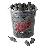 Lakritzmäuse 1.100g | Aseli | Mäusespeck | Schaumzucker-Ware | Lakritz Schaum-Mäuse | Speckmäuse im wiederverschließbaren Eimer | Schaumzucker-Figuren handgefertigt | glutenfrei | laktosefrei