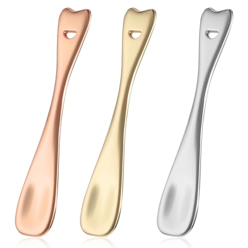 Sibba Lot de 3 Spatules pour le Visage Applicateur Masque À Lèvres Petites Cuillères À Maquillage pour le Visage Mini Cuillère Multi-soins de la Peau Lotion Crème Bâtonnet Petite Cuillère