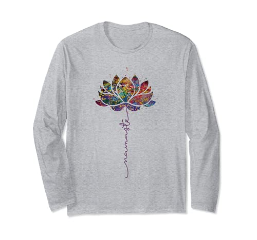 Lotus Flower Namaste Yoga Aquarell Meditation Zen Bohemian Langarmshirt Cover