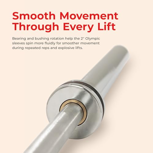 Sunny Health & Fitness 7ft Olympic Barbell 850 lb Capacity with 28mm Grip - image 4