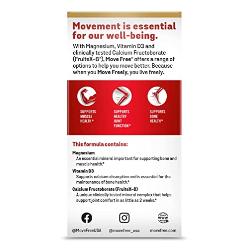 Move Free Ultra 365 With Triple Action Joint Support - Magnesium Vitamin D3 & Calcium Fructoborate - Supports Muscle Joint & Bone In 1 Capsule Per Day, 30 Capsules (30 Servings)* #TOP6