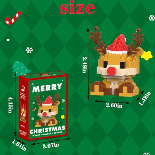 Image of Christmas Reindeer Building Micro Blocks Set Compatible with Lego Christmas Advent Calendar 2026 Stacking New Toys Holiday Present Box New Year Xmas Gifts for Kids and Adults (Reindeer)