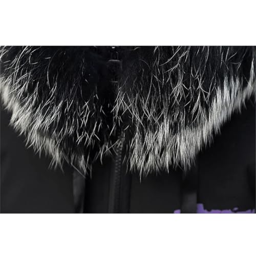 Herren-Winterjacke, großer cooler Pelzkragen, Parka, Outwear, dicker warmer Kapuzenmantel, Winterjacken und Mäntel, Blau mit Fell, M