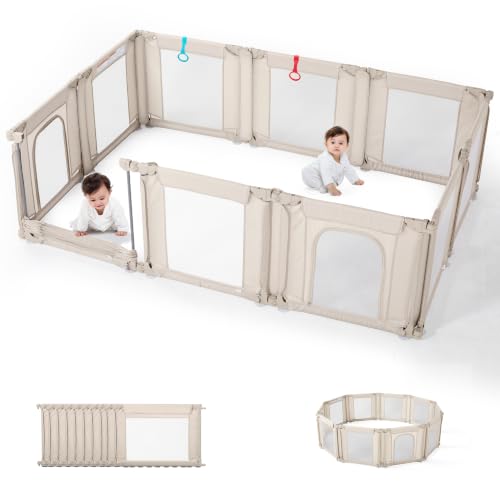 Image of Foldable Baby PlaypenWL601, Khaki (10 Panels)