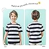 Striped T-Shirt Men Women Kid Couple Shirt Parent－Child Tops Short Sleeve, Black-no.1, Medium #3