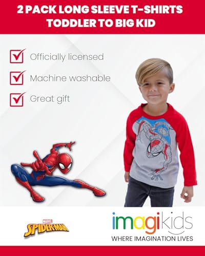 Marvel Avengers Spider-Man Iron Man Captain America Hulk Black Panther Miles 2 Pack Long Sleeve T-Shirts Toddler to Big Kid3