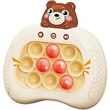 Pop Push Game Toy for Kids, Quick Fast Push Pop Puzzle Handheld Game Light up Fidget Toy 8-12, Bubble Sensory Toys Christmas Birthday Gifts for Kids Ages 3-12 (Cute Grizzly Bear)