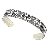 [cmy select] シルバー925 バングル ブレスレット 紳士 メンズ 男性用 メーカー (11：ユリの紋章 ダブルクロス)