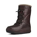 FitFlop Women's Mukluk Moc Lace Up Leather, Chocolate Brown, 9 M US
