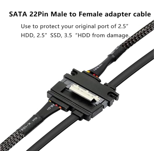 Cable Extensor Datos y Poder SATA 22 Pin Macho a Hembra 30 cm miniatura 4