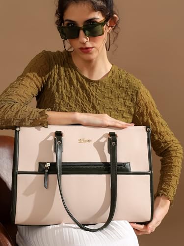 Image of EXOTIC Aveline Work Tote Bag for Women | Multi-Compartment Laptop Tote with Luggage Sleeve & Front Zip Pocket | Fits up to 14-Inch Laptop | Office & Travel Handbag