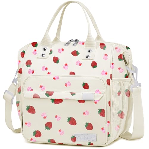 TuErCao Strawberry Cake Lunch Box for Women, Adult Insulated Lunch Bag for Work for Teacher Nurse Mom, Ladies Lunch Tote Bag, Loncheras para Mujer de Trabajo
