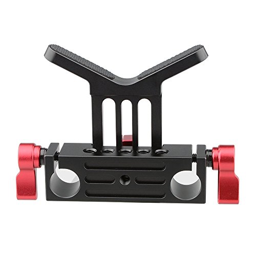 Rod pince pour DSLR rig rail system avec support objectif 15mm rigide rouge - 7