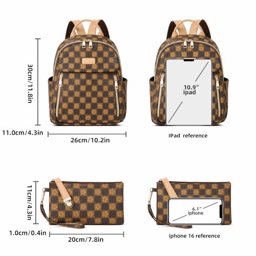 Image of Backpacks for Women Fashion PU Leather Bag Multipurpose Design Convertible Satchel Bag Travel Backpack Handbag and Purse 2Pcs