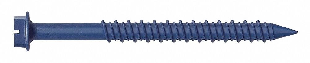 Concrete Screw, 1/4inDia, 4inL, PK25