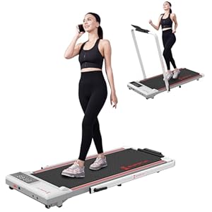 SupeRun 3 in 1 Walking Pad Treadmill- 3.0HP Folding Treadmills for Home Easy to Store, 300LBs Capacity Under Desk Treadmill Free Installation and Low Noise for Office Work