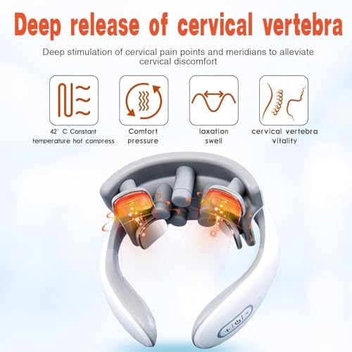 Image of Electric Neck Massager with Heat | Pain Relief Deep Tissue, Intelligent High-End Shiatsu Vibrating Neck Massage | Electric Massager for Neck Relaxation, Wireless Massager for Home and Office (Stanard)
