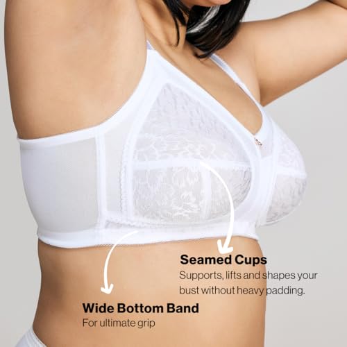 Image of NYKD NYB033 Wirefree Ultimate No Bulge, Shape & Support Non-Padded Lace Full Coverage Bra for Women