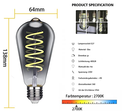 KOOYWAN Chandelier Pendant LED Lights, Decorative Vintage Bulbs, Edison LED Bulbs - Image 2