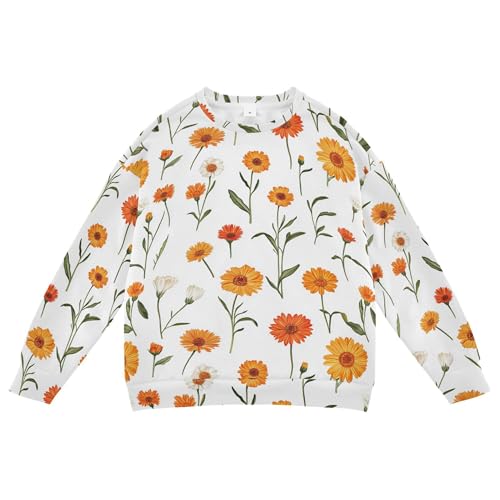 JUNZAN Safari Calendula White Little Kids Hooded Sweatshirt Long Sleeve Sweatshirt With Hoodie Camping 4T